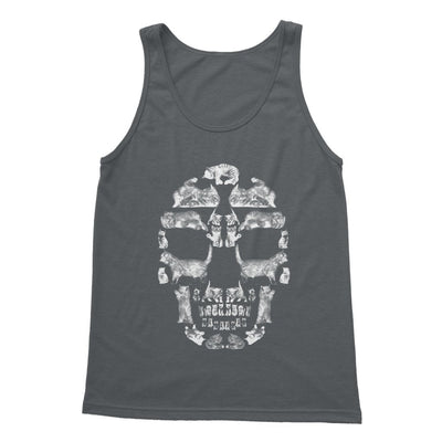Kitten Skull White Softstyle Tank Top Apparel kite.ly S Charcoal