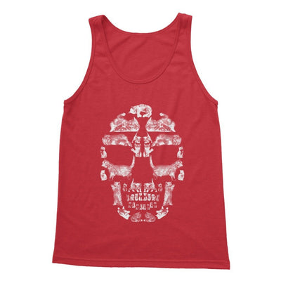 Kitten Skull White Softstyle Tank Top Apparel kite.ly S Red